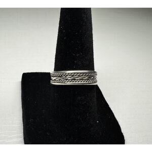 Vintage Sterling Silver 925 Cable Cord Braided Southwestern Band Ring - Size 6.5